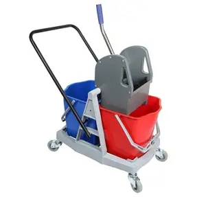 40 LTR DOUBLE BUCKET MOP WRINGER TROLLEY   40 LTR DOUBLE BUCKET MOP WRINGER TROLLEY