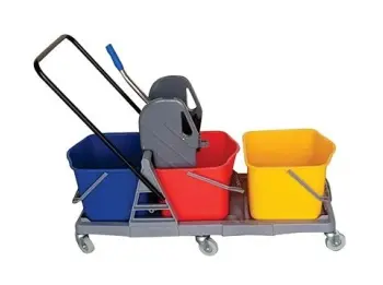 60 LTR TRIPLE BUCKET MOP TROLLEY 60 LTR TRIPLE BUCKET MOP TROLLEY